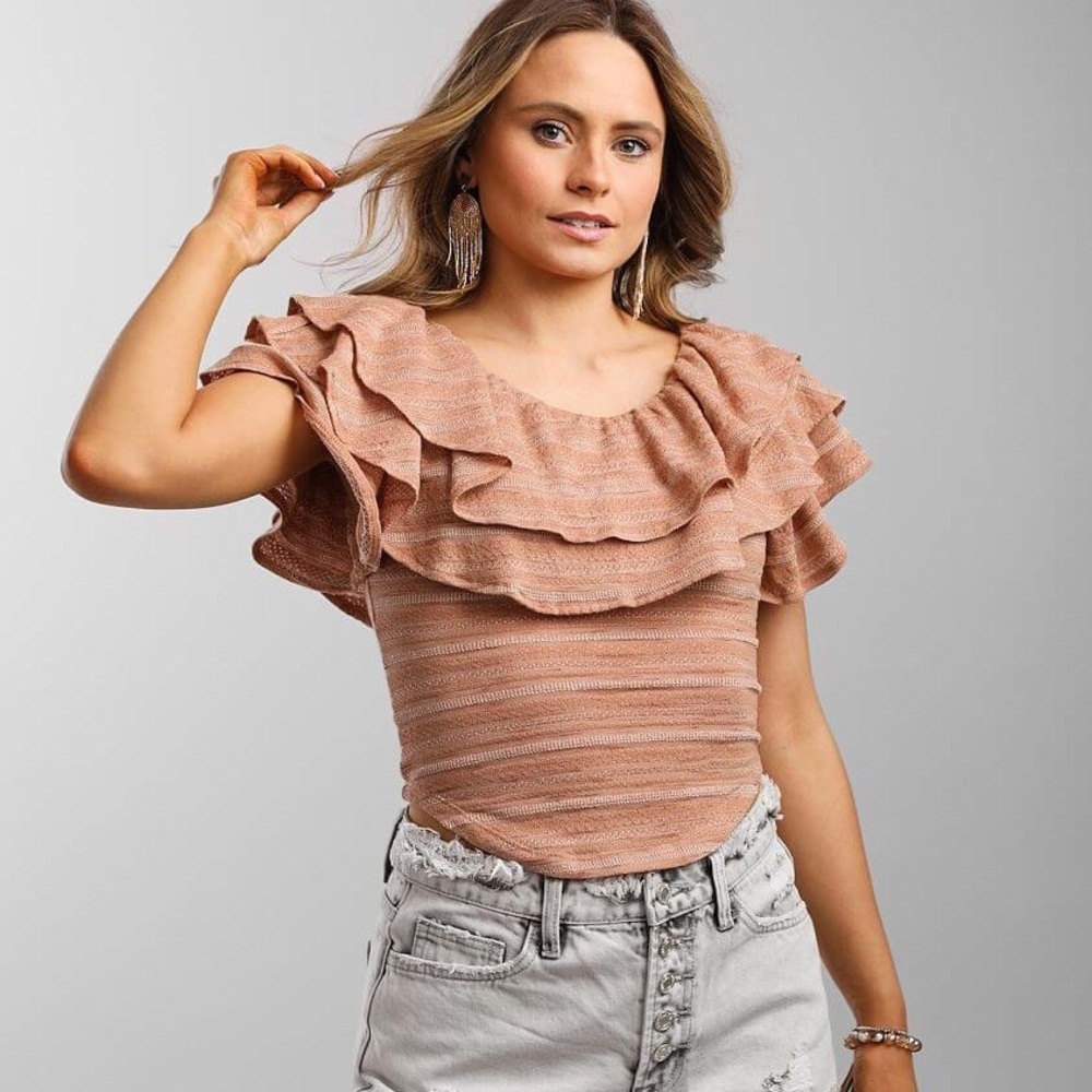 Free People Heirloom Ruffle Top - Picture 2 of 6
